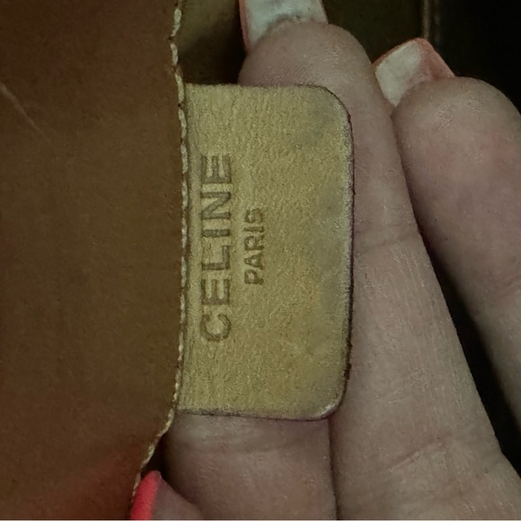 Celine Macadam Shoulder Bag Clutch Beige Brown Leather - Picture 6 of 16